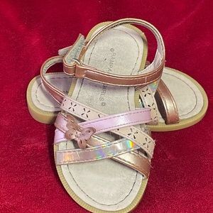 Rampage Girls Baby Girl's Rose Gold Adjustable Strap Sandals Size: 6